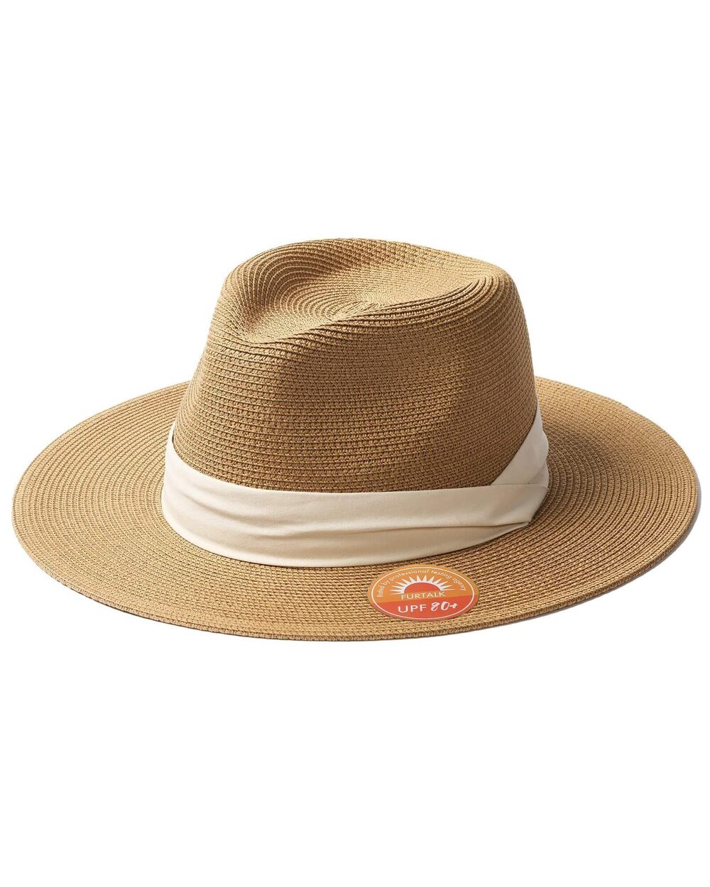 6120 Sun Hats Panama Hat Wide Brim Fedora Straw Beach Hat UV UPF 80+ Beach